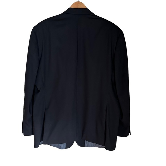 Calvin Klein Mens Black Wool‎ Two Button Sport Coat Blazer Size 46R - Picture 12 of 13